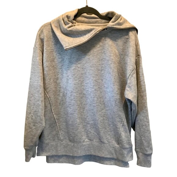 Zella Women's Zip Assymetrical Turtle Neck Pullover Sweatshirt Size S Athleisure - Picture 1 of 12